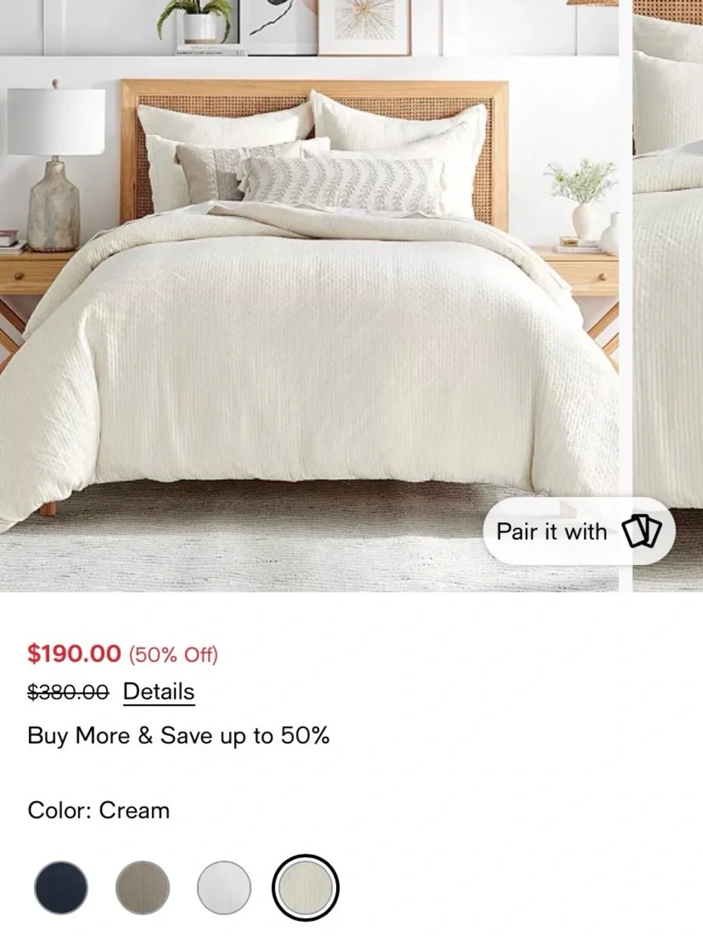 Levtex Home Reede Textured 3-Pc. Duvet Cover Set, Full/Queen